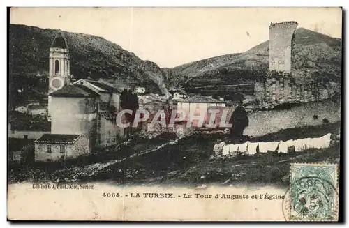 La turbie Cartes postales La tour d&#39Auguste et l&#39eglise