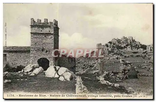 Environs de Nice Ansichtskarte AK Ruines de Chateauneuf village inhabite pres Contes