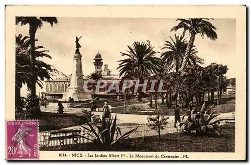 Nice Cartes postales Les jardins Albert 1er Le monument du centenaire