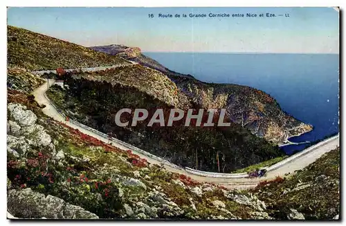 Route de la grande Corniche entre Nice et Eze - Ansichtskarte AK