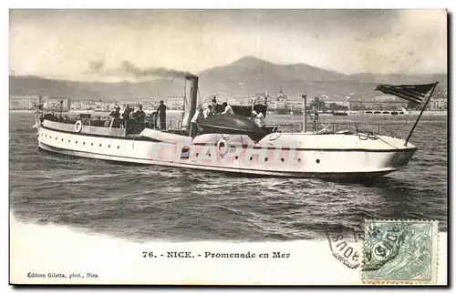 Nice - Promenade en Mer - bateau - Cartes postales