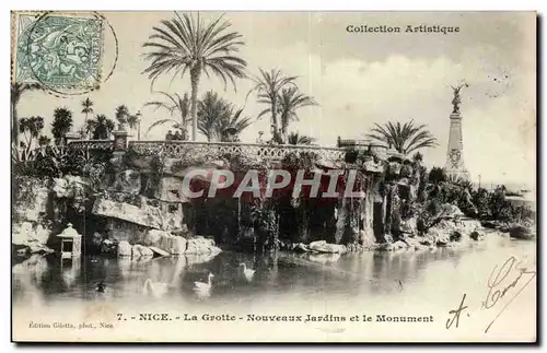 Nice - La Grotte - Nouveaux Jardins et le Monument - Ansichtskarte AK