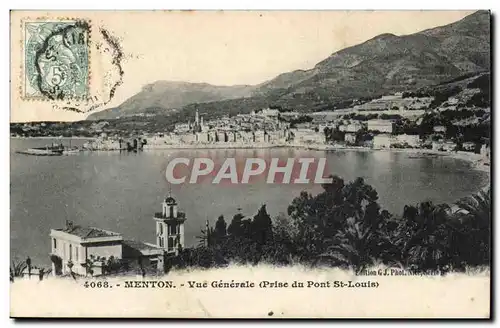 Menton - Vue Generale prise du Pont Saint Louis - Ansichtskarte AK