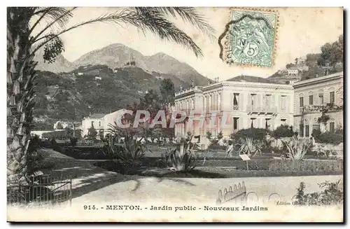 Menton - Jardin Public - Nouveaux Jardins - Ansichtskarte AK