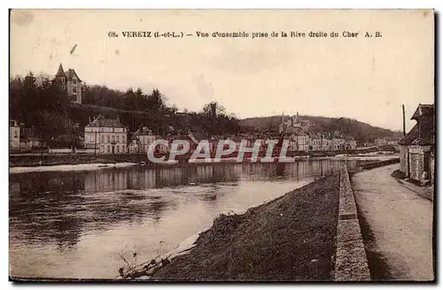 Veretz - Vue d&#39ensemble prise de la Rive droite du Cher - Cartes postales