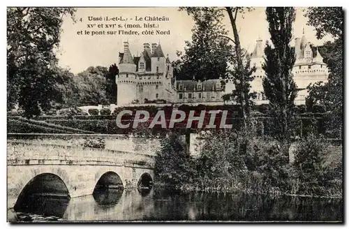 Usse - Le Chateau et le Pont sur L&#39Indre - Cote Nord - Cartes postales