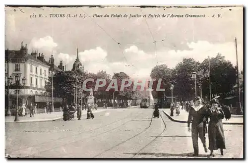 Tours - Place du Palais de Justice Entree de l&#39Avenue Grammont - Cartes postales