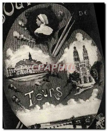 Tours - Souvenir - Femme - Cartes postales