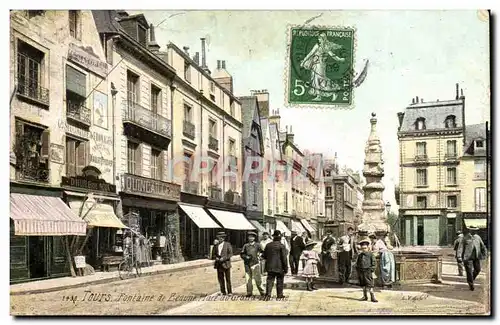 Tours - Fontaine de Beaune - Quincaillerie - la Place - Cartes postales