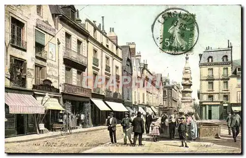 Tours - Fontaine de Beaune - Quincaillerie - la Place - Cartes postales