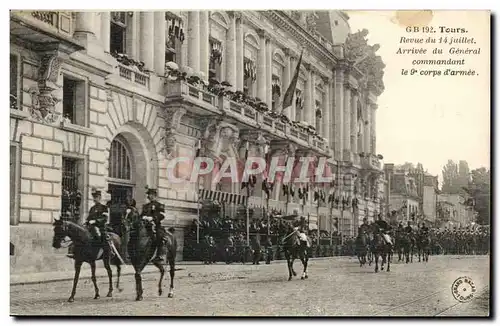 Tours - Revue de 14 Juillet - cheval - horse -Arrivee du General commandant le 9 corps d&#39armee -