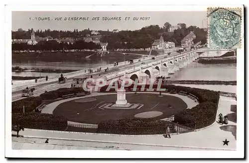 Tours - Vue d&#39ensemble - des Squares et du Pont - Ansichtskarte AK