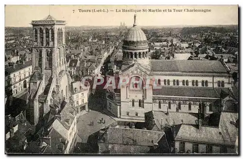 Tours - La Basilique St Martin et la Tour Charlemagne - Cartes postales