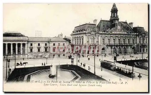 Tours - Le Palais de Justice - L&#39Hotel de Ville et la Place - Cartes postales