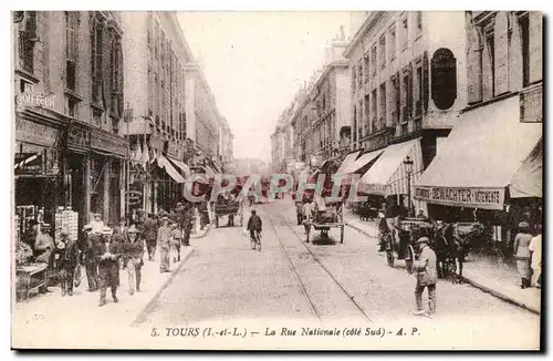 Tours Cartes postales La rue nationale (cote sud)