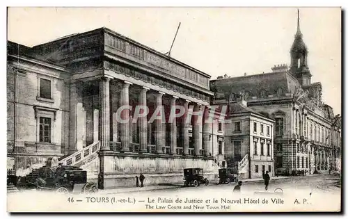 Tours Ansichtskarte AK Le palais de justice et le nouvel hotel de ville