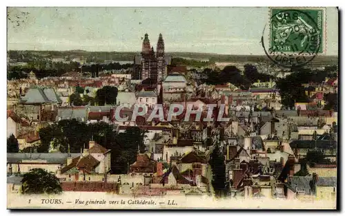 Tours Cartes postales Vue generale vers la cathedrale