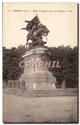 Ansichtskarte AK Chateau de Chinon Statue de Jeanne d&#39arc par Roulleau