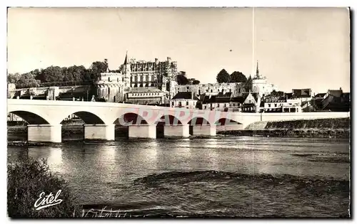 Cartes postales Chateau d&#39Amboise Le chateau et la pont de la Loire