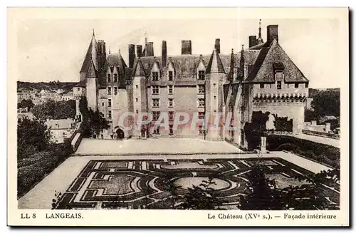 Cartes postales Langeais Le chateau Facade interieure