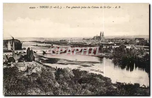 Tours Cartes postales Vue generale prise du coteau de St Cyr