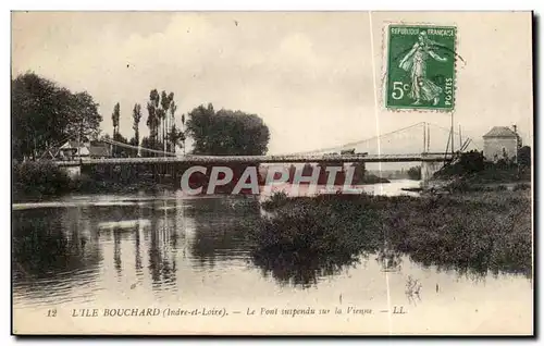 L&#39ile Bouchard Ansichtskarte AK Le pont suspendu sur la Vienne