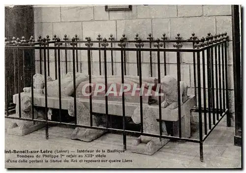 Saint Benoit sur Loire Cartes postales Interieur de la basilique Tombeau de Philippe 1er