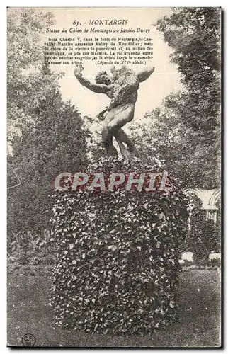 Montargis Cartes postales Statue du chein de Montargis au jardin Durzy