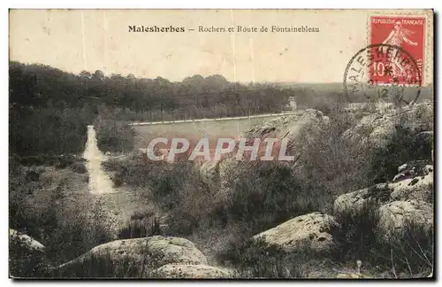 Malesherbes Cartes postales Rochers et route de Fontainebleau