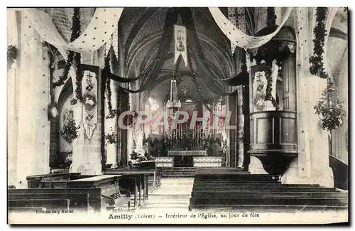 Amilly Cartes postales Interieur de l'eglise un jour de fete