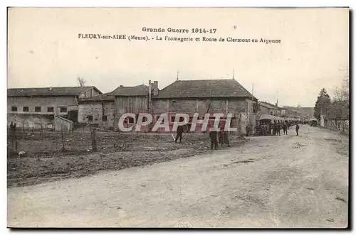 Fleury sur Aire - la Fromagerie et Route de Clermont en Argonne Cartes postales