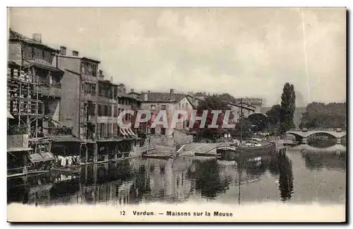 Verdun Cartes postales Maisons sur la Meuse