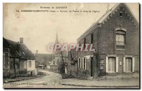 Conchy les Pots - Bureau de Postes et Rue de L&#39Eglise Cartes postales