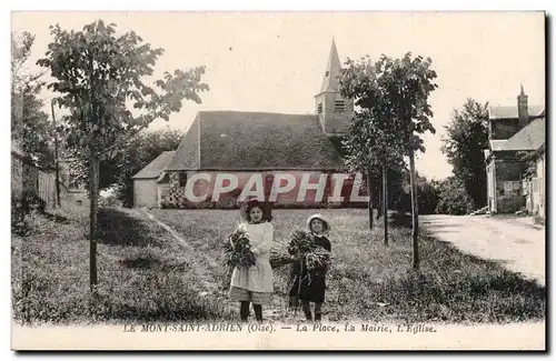 Cartes postales Le Mont Saint Adrien La place La mairie L'eglise