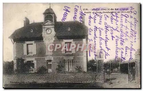 Cartes postales Oise Mairie et ecole bombardee en 1914 1915