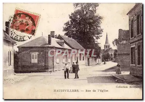 Cartes postales Haudivilliers Rue de l'eglise
