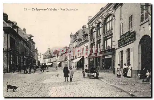 Cartes postales Crepy en Valois Rue nationale