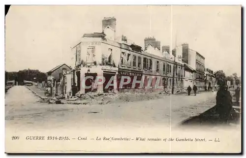 Creil Cartes postales La rue Gambetta