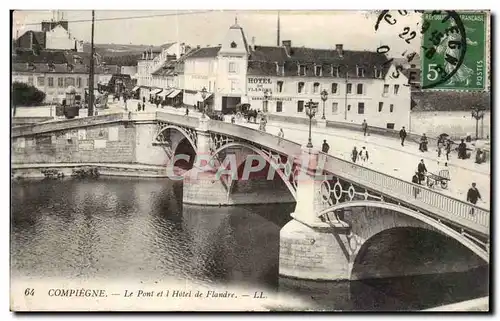 Compiegne Cartes postales Le pont et l&#39hotel de Flandre