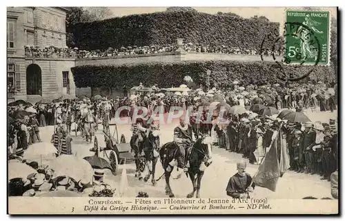 Compiegne Cartes postales Fete en l&#39honneur de Jeanne d&#39arc Defile du cortege historique Couleuvrine et bo