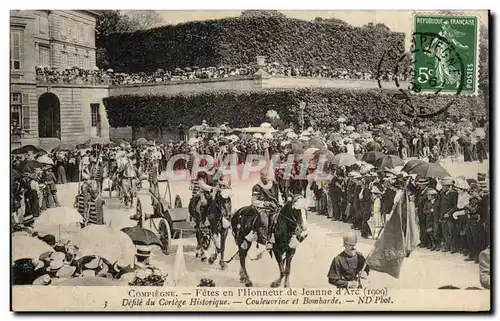Compiegne Cartes postales Fete en l'honneur de Jeanne d'arc Defile du cortege historique Couleuvrine et bo