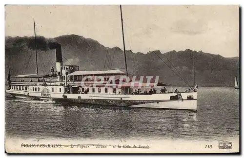 Ansichtskarte AK Evian les Bains Le vapeur Evain et la cote de savoie (bateau)