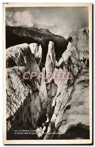 Moderne Karte Chamonix Crevasses et pyramides de glace au glacier des Bossons