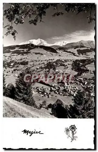 Moderne Karte Megeve et le mont d&#39Arbois et le Mont blanc