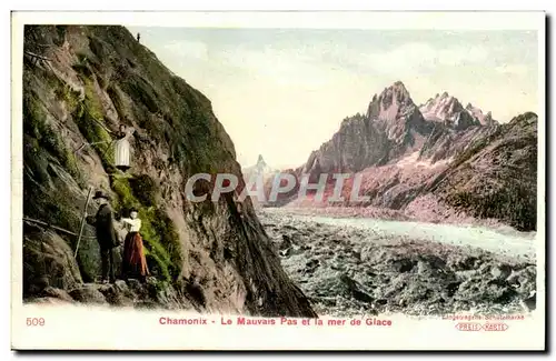 Chamonix Ansichtskarte AK Le mauvais pas et la mer de glace