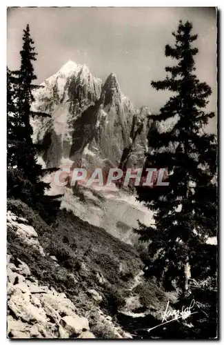 Chamonix Mont Blanc Moderne Karte en allant a la Flegere l&#39aiguille Verte et les Drus