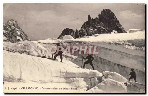 Chamonix Cartes postales Caravane allant au Mont BLanc