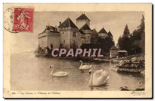 Lac Leman Ansichtskarte AK Chateau de Chillon (cygne cygnes swan)