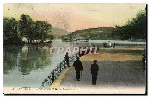 Annecy Cartes postales Jardin public et ile des cygnes