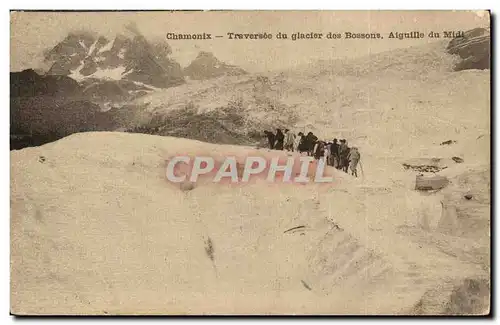 Chamonix Cartes postales Traversee du glacier des Bossons Aiguille du Midi